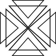Motif bordir geometrik segi tiga